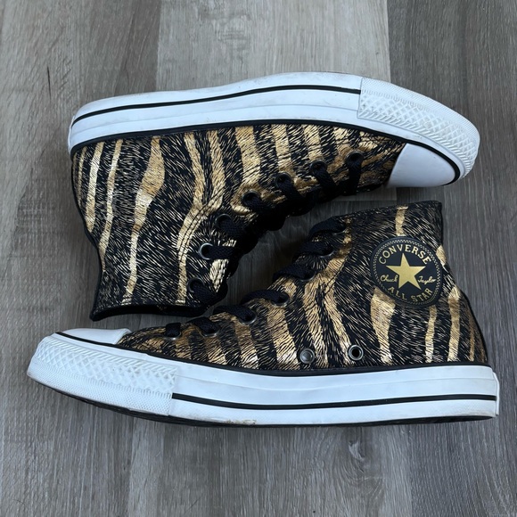 Converse All Star High Top Gold and Black Women's size 7.5 Sneaker - Picture 9 of 14